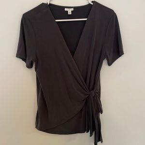BP Soze Small Partial Wrap/Tie Shirt Charcoal